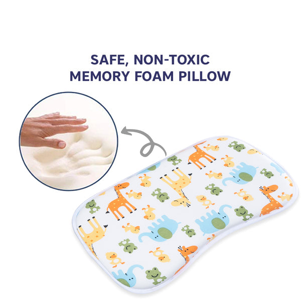 Hopop Soft Memory Foam Baby Head Shaping Pillow - Giraffe