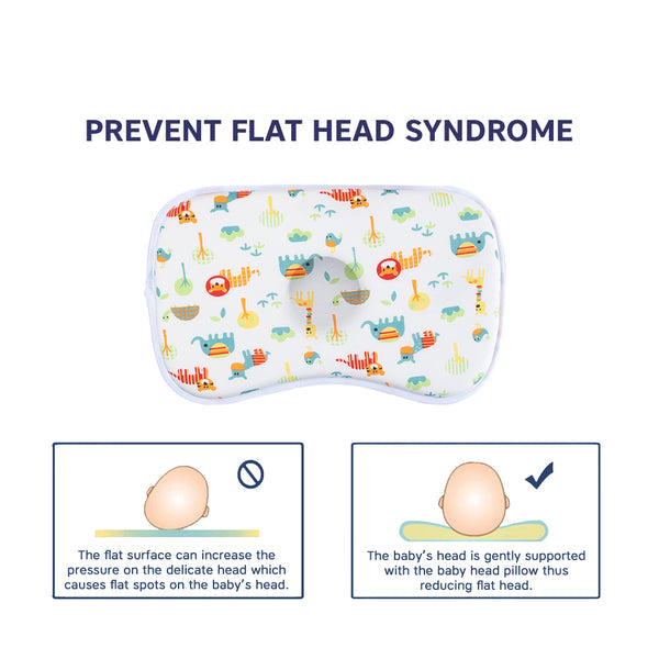 Hopop Soft Memory Foam Baby Head Shaping Pillow - Jungle