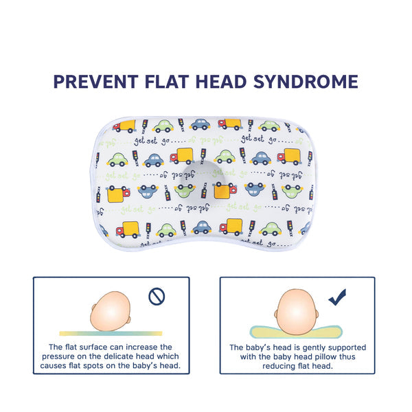 Hopop Memory Foam Baby Flat Head Shaping Pillow Newborns & Infants Transport