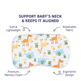 Hopop Soft Memory Foam Baby Head Shaping Pillow - Giraffe
