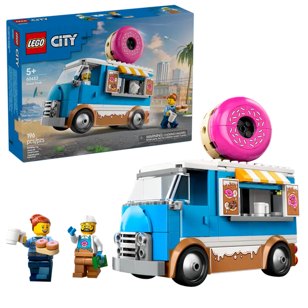LEGO City Doughnut Truck Playset Vendor Vehicle Toy for Kids 5+ 196Pcs 60452