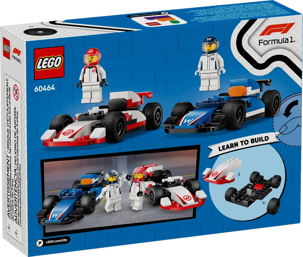 LEGO City F1 Williams Racing & Haas F1 Race Cars 4+ 92Pcs 60464