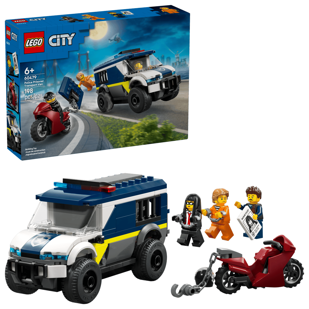 LEGO City Police Prisoner Transport Van 198 Pieces 7 × 14 × 6 cm Multicolour