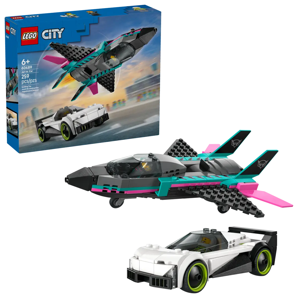 LEGO City Jet vs. Car 259 Pieces 7 × 21 × 16 cm Multicolour