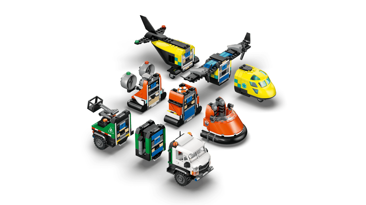 LEGO City Airplane, Service Truck & Hovercraft Remix 990 Pieces 7Y+ – Multicolor