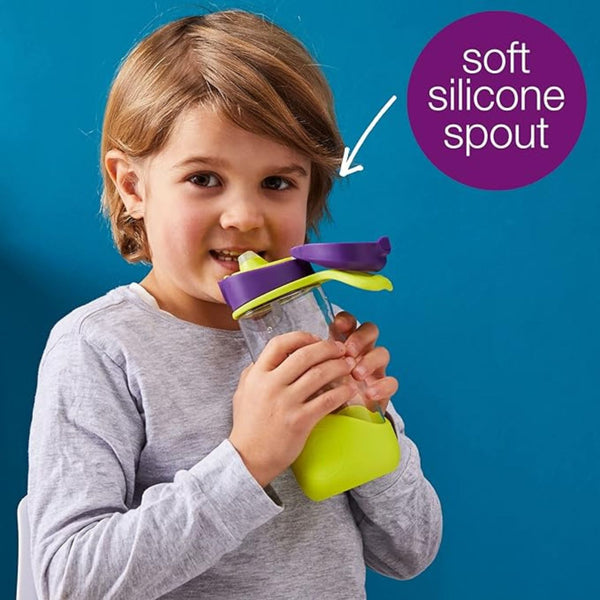 B Box Tritan Sport Spout Drink Bottle 450Ml - Strawberry Shake Pink Orange