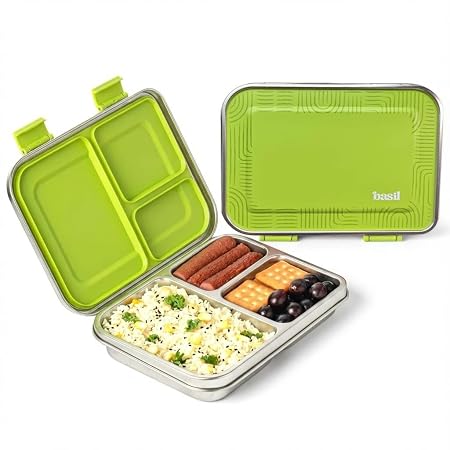Basil Bento Neo 3 Compartment Lunchbox 1000 ml Matcha