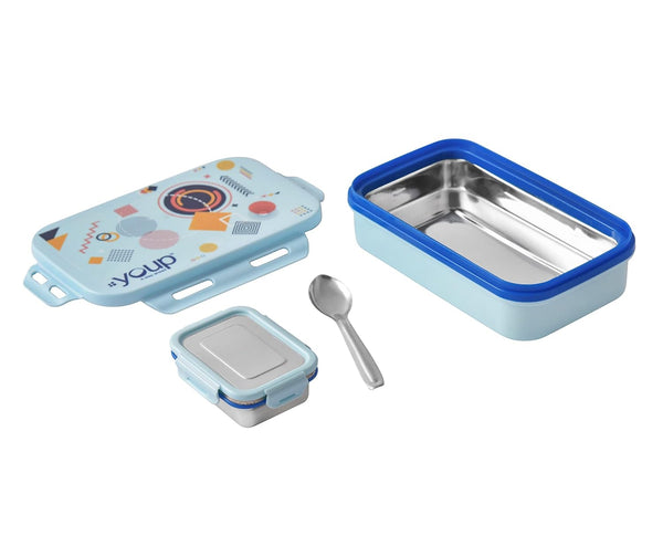 Youp Stainless Steel Aqua Blue Color Kids Lunch Box