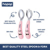 Hopop Stainless Steel Spoon & Fork Set With Travel Case - Pink