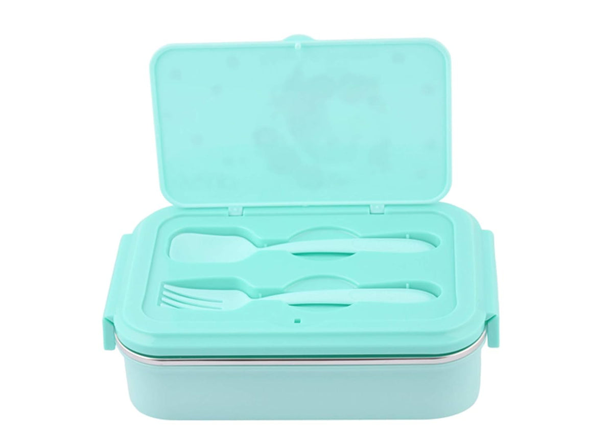 Youp Stainless Steel Sage Green Color Kids Lunch Box - Unicorn
