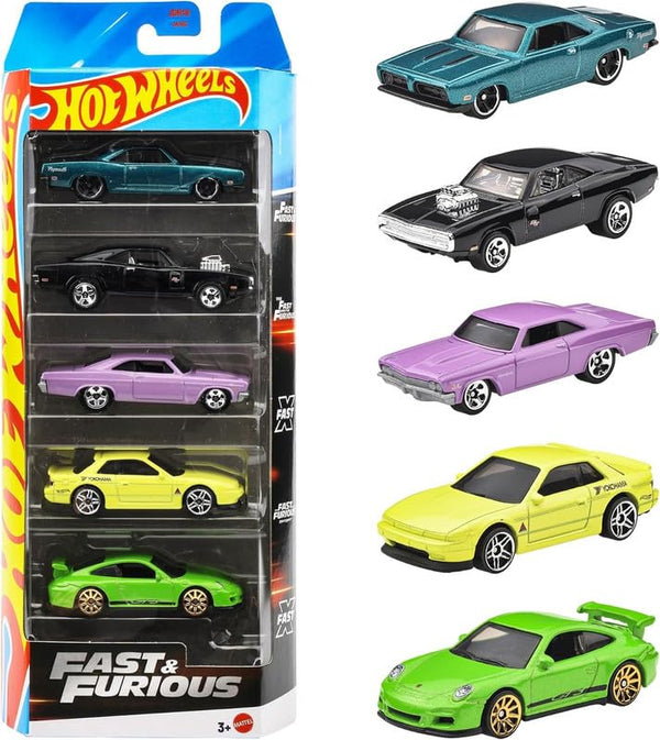 Hot Wheels Fast & Furious 1:64 Scale Die-Cast Cars - Set of 5