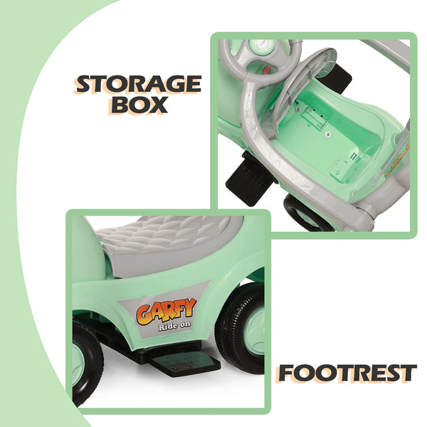 Dash Gaffy 3 in 1 Ride On with Removable Parental Handle - Musical Push Car with Utility Storage Toy Box - 1 to 3 Years