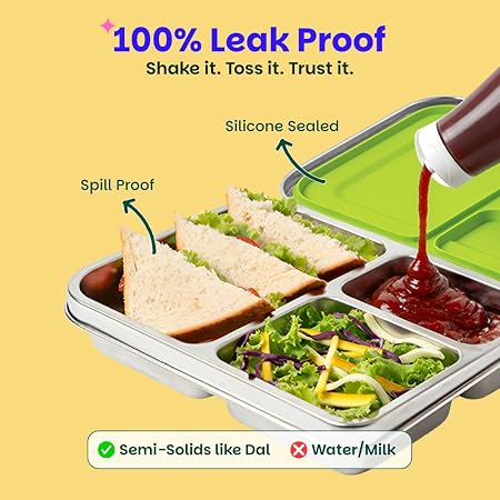 Basil Bento Neo 3 Compartment Lunchbox 1000 ml Matcha