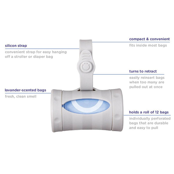 Ubbi On The Go Bag Dispenser - Taupe