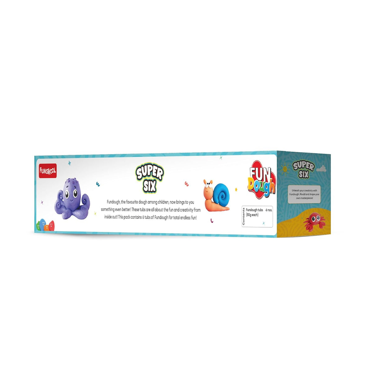 Dough Set Funskool Fundough Super Six Pack 6 Tubs – Multicolour