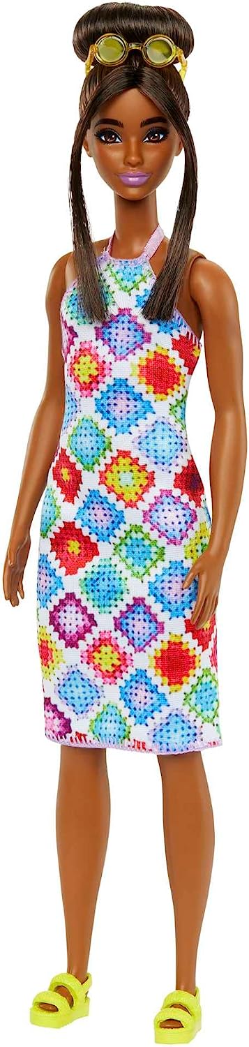 Barbie Fashionistas #210 Doll with Bun & Crochet Halter Dress