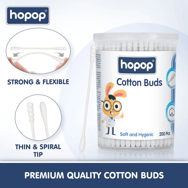 Hopop Baby Spiral Thin Paper Stem Cotton Buds