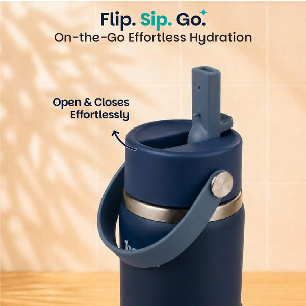 Basil HydraFizz Insulated Sipper Bottle 800ml – Classic Navy