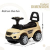 Dash Evok Stylish Manual Ride on Car with Back Rest (1 Years Plus) - Brown