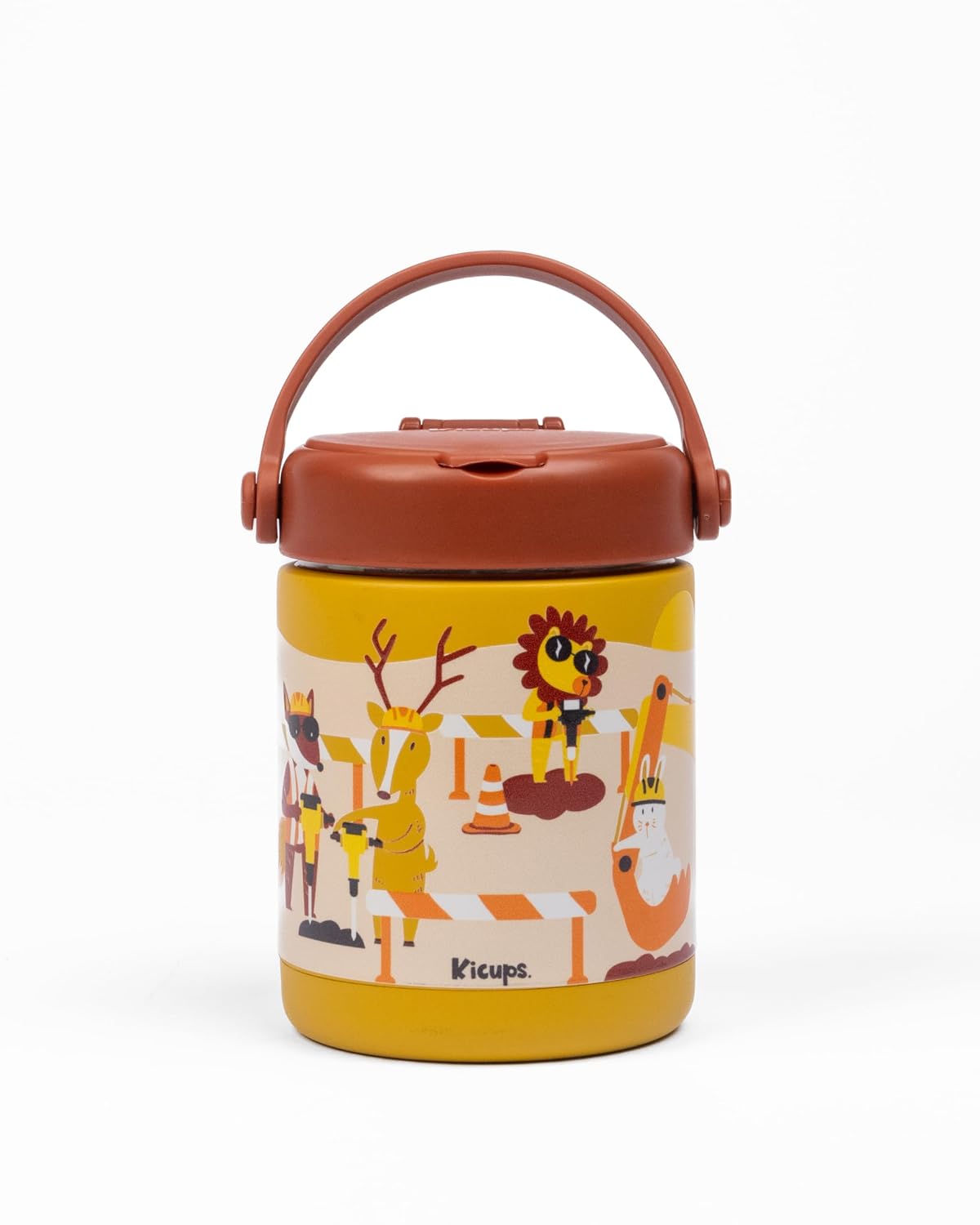 Kicups Joyful Jar Stainless Steel Insulated Food Jar 488 ml Little Builders