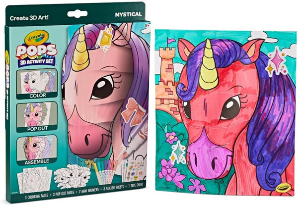 Crayola POPs 3D Kids Art Set, Mystical, Coloring Book Alternative
