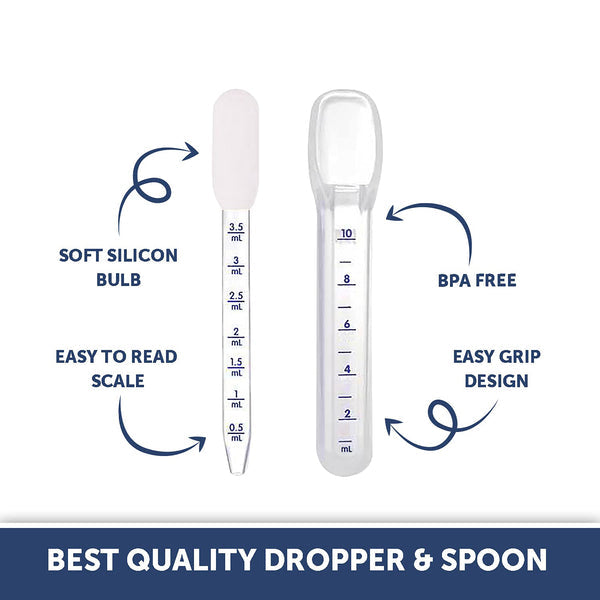 Hopop Medicine Spoon & Dropper - White