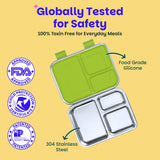 Basil Bento Neo 3 Compartment Lunchbox 1000 ml Matcha