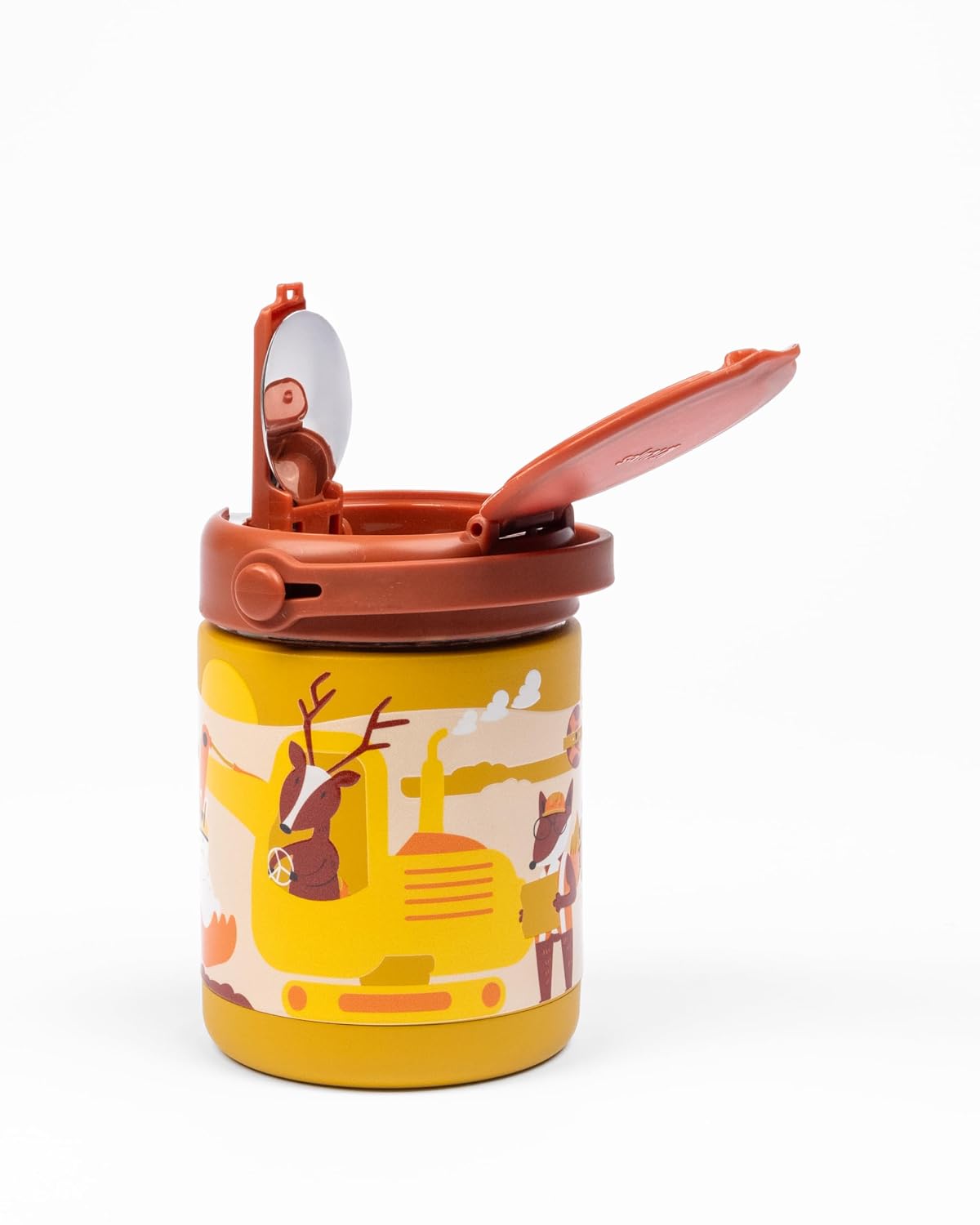 Kicups Joyful Jar Stainless Steel Insulated Food Jar 488 ml Little Builders