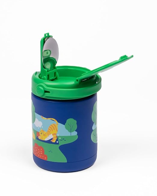 Kicups Joyful Jar Stainless Steel Insulated Food Jar 488 ml Green