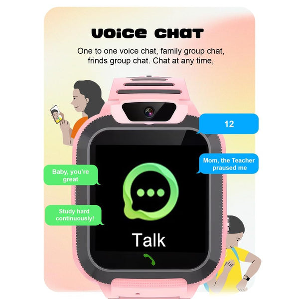 Spiky Basilisk Smartwatch with GPS Location, Camera, SOS Chat & Voice Calling - Pink