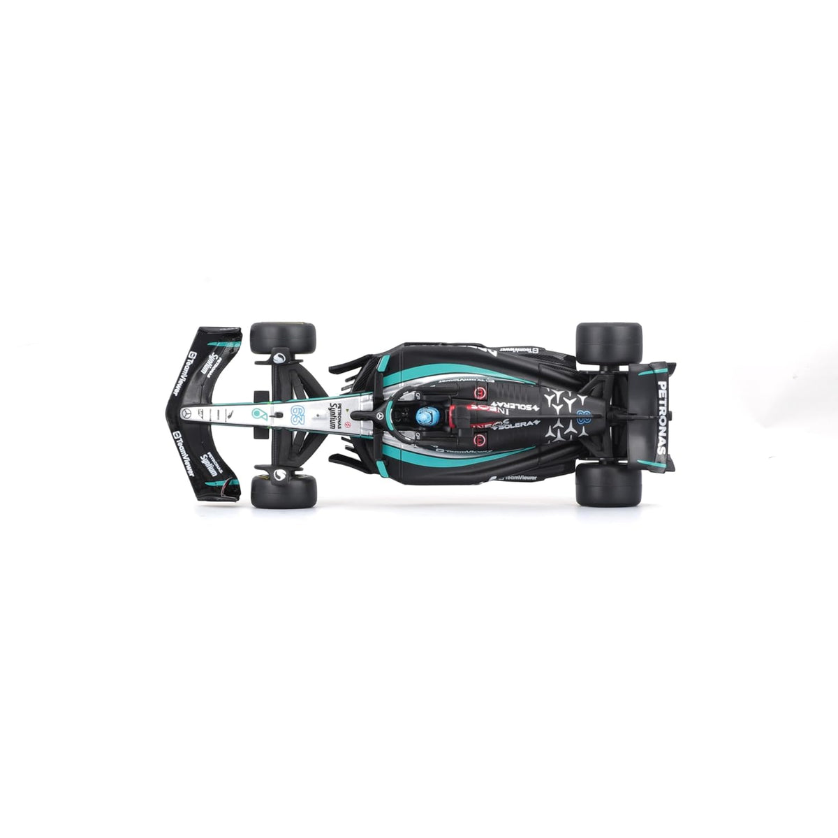 Bburago 2024 Mercedes-AMG W15 #63 George Russell 1:24 F1 Model with Acrylic Display Case
