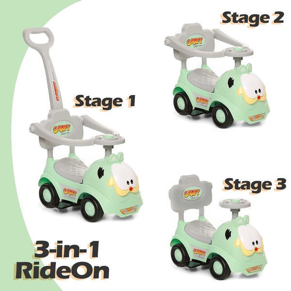 Dash Gaffy 3 in 1 Ride On with Removable Parental Handle - Musical Push Car with Utility Storage Toy Box - 1 to 3 Years