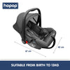Hopop Carry Cot Cum Car Seat - Grey