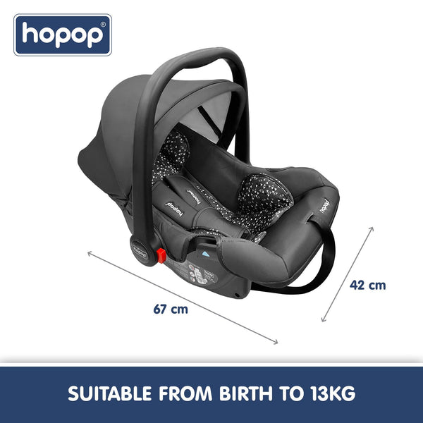 Hopop Carry Cot Cum Car Seat - Grey