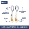 Hopop Stainless Steel Spoon & Fork Set With Travel Case - White