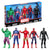 Marvel 6-Inch Hulk, Captain America, Iron Man, Spider-Man, & Black Panther Action Figure Set with Shield Accessory