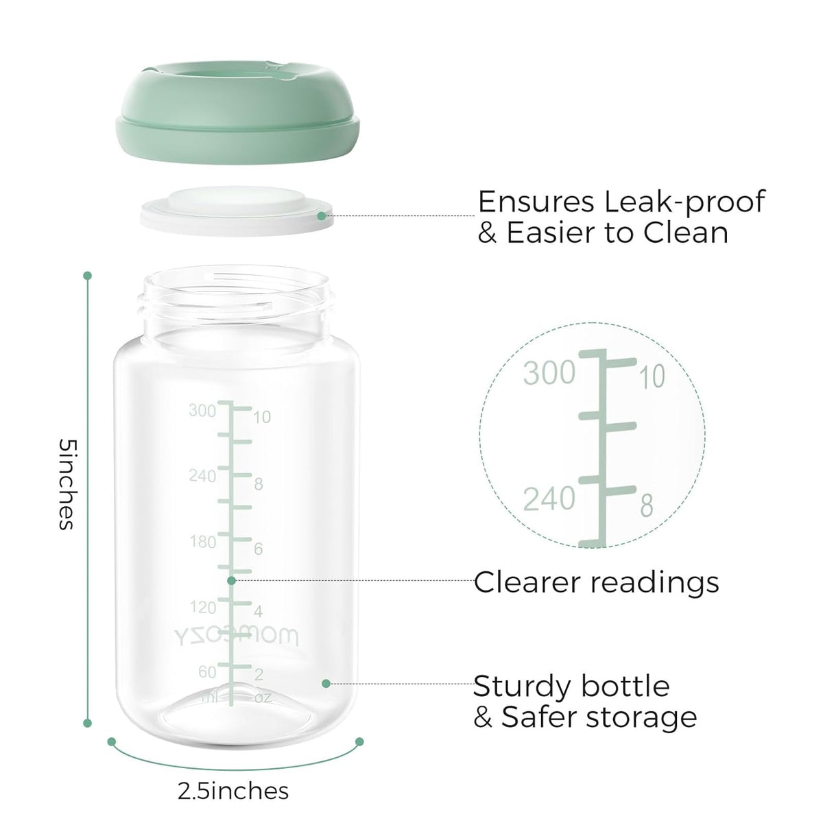 Momcozy Milk Storage Bottle Pack Of 4 - 300 Ml