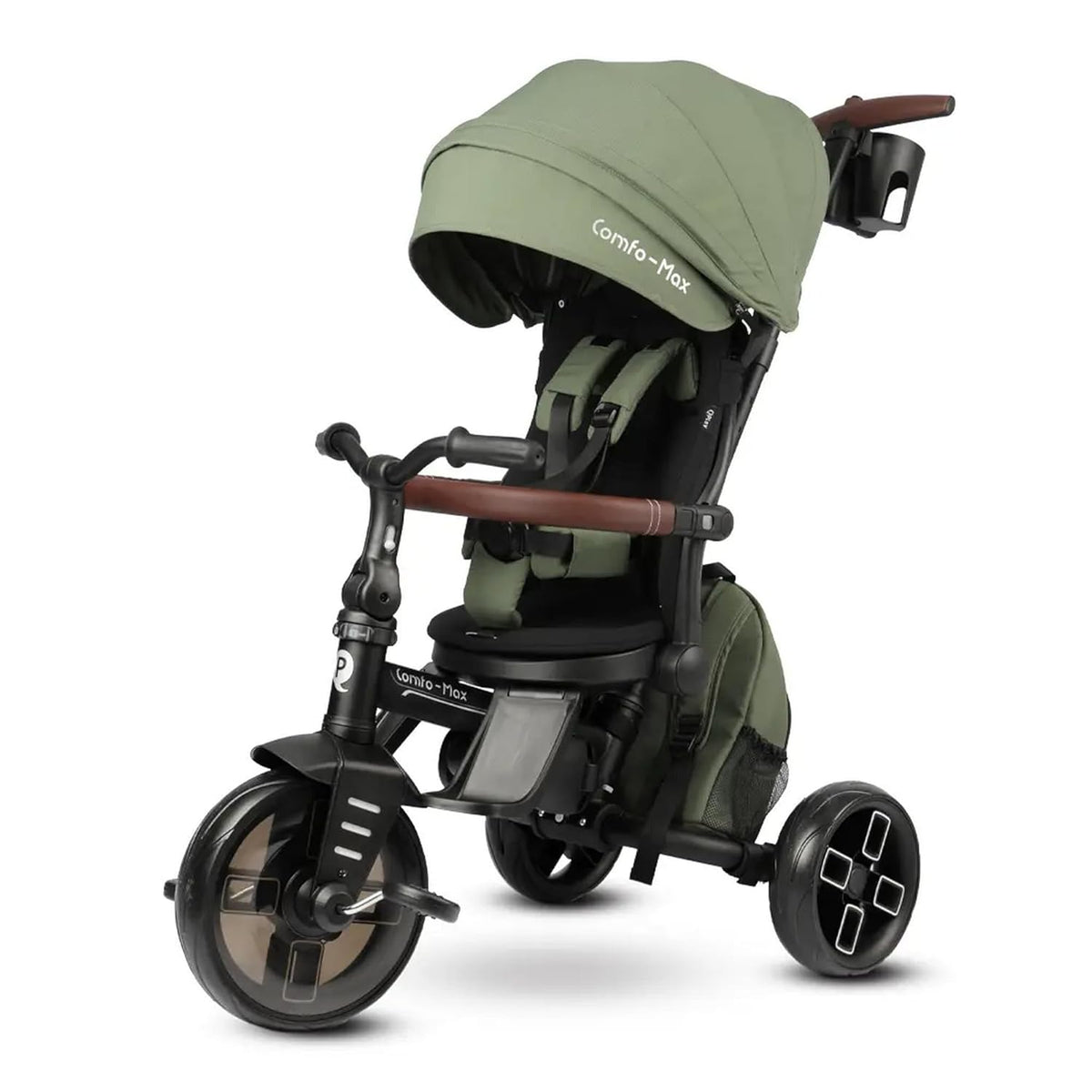 QPlay Comfo Max 8-in-1 Foldable Tricycle 10 Months-6 Years Olive Green