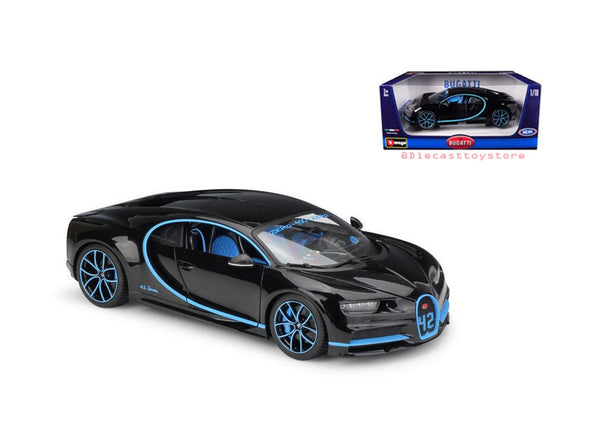 Bburago Bugatti Chiron 42 Black 1/18 Diecast Model Car