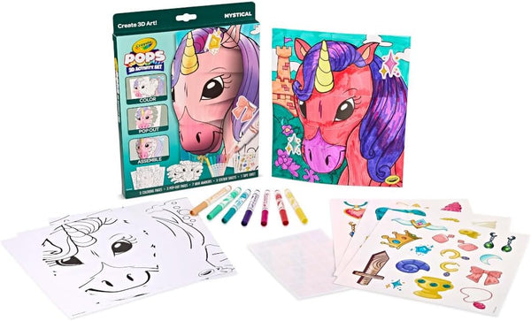Crayola POPs 3D Kids Art Set, Mystical, Coloring Book Alternative