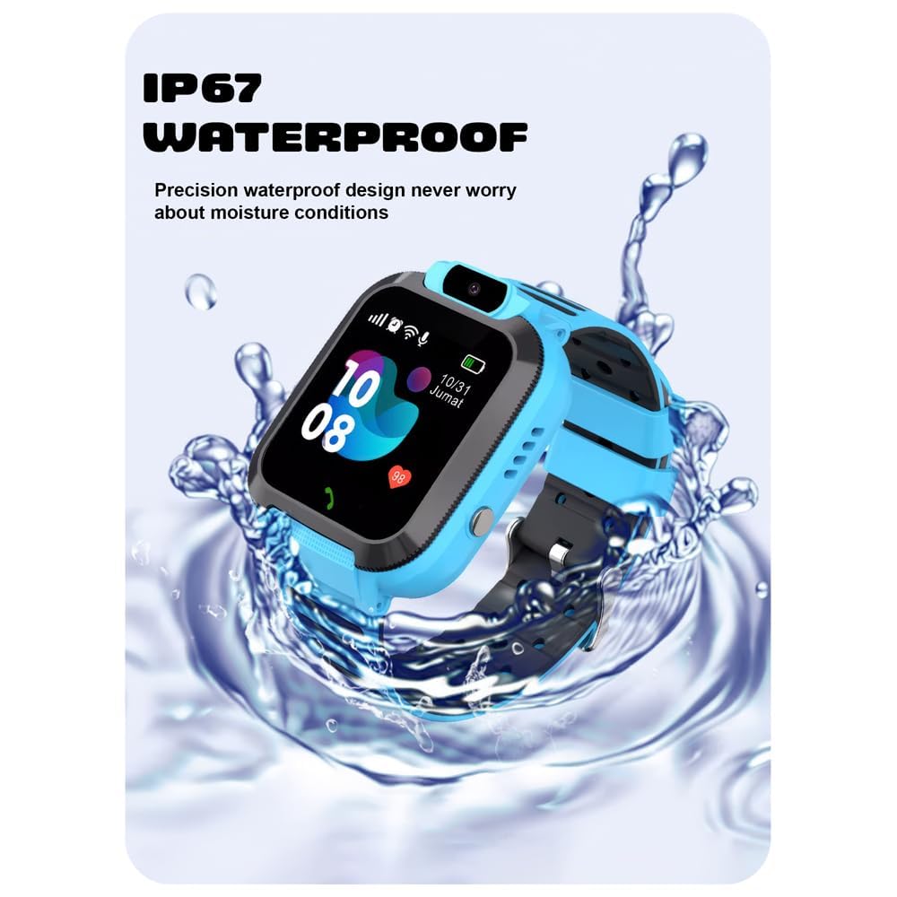 Spiky Basilisk Kids' GPS, SOS & 2G Voice Calling Waterproof Smartwatch Blue