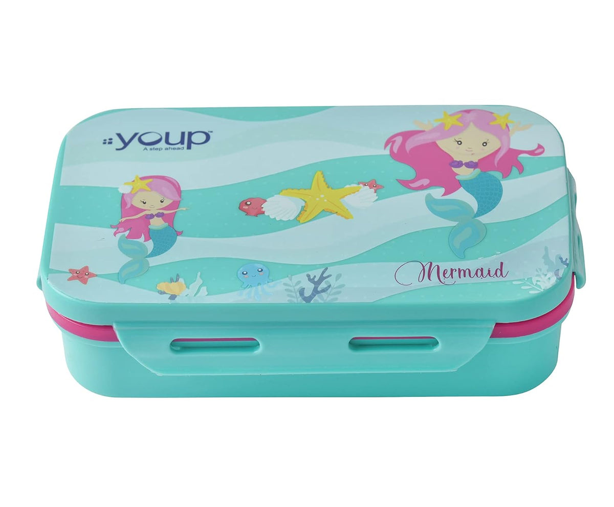 Youp Stainless Steel Green Color Kids Lunch Box - Mermaid