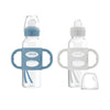 Dr. Brown’s Milestones Narrow Sippy Spout Bottle with Silicone Handles, 8oz/250mL, 6m+, Lt Blue & Lt Gray, 2-Pack