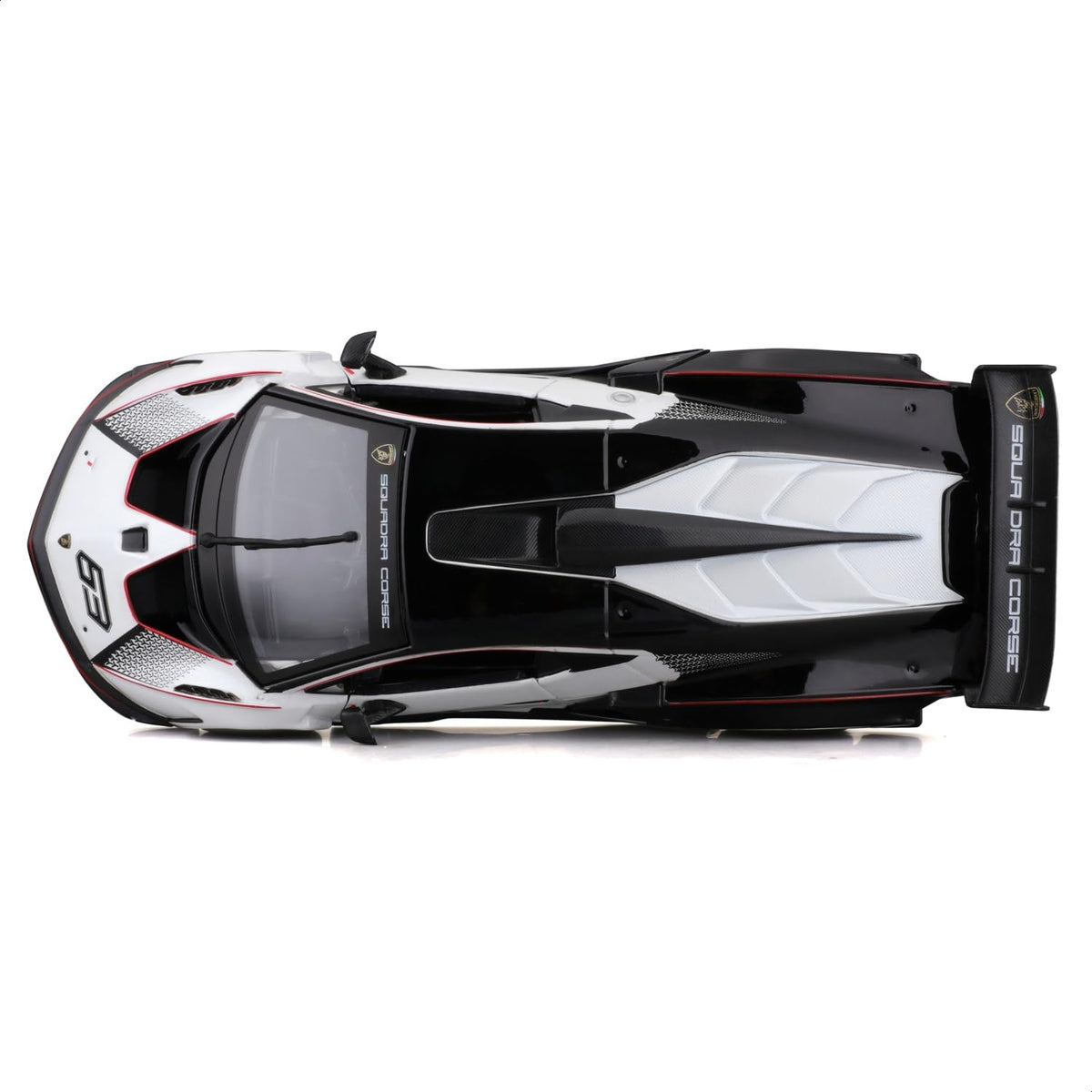 Bburago 1:24 Lamborghini Essenza SCV12 #63 Diecast Model – White & Black