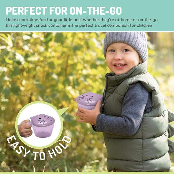Melii Snack Container with Finger Trap - Purple Cat