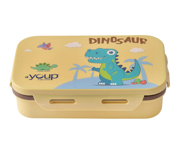 Youp Stainless Steel Yellow Color Kids Lunch Box - Dinosaur