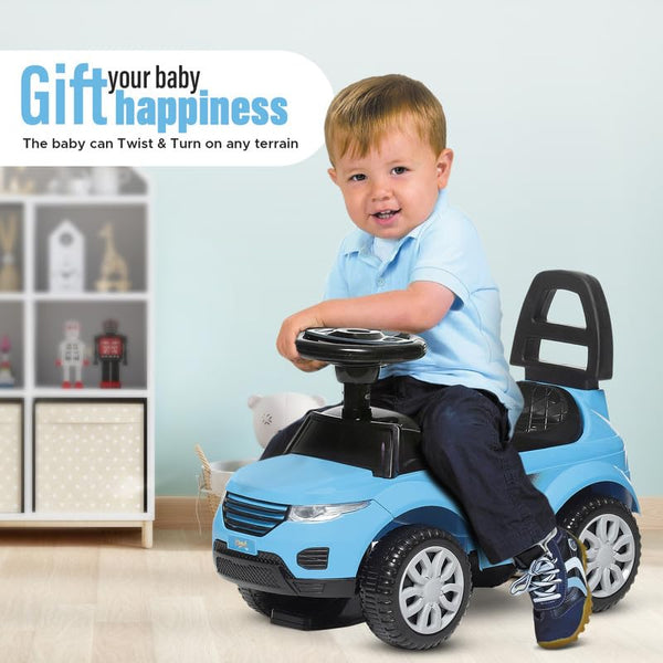 Dash Evok Stylish Manual Ride on Car with Back Rest (1 Years Plus) - Sky