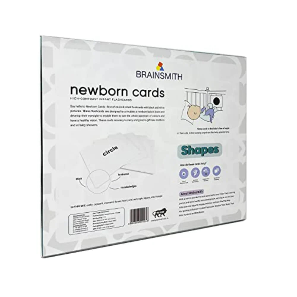 Brainsmith Shapes Newborn High Contrast Flash Cards Set of 10 Cards 26 × 22 cm Black & White