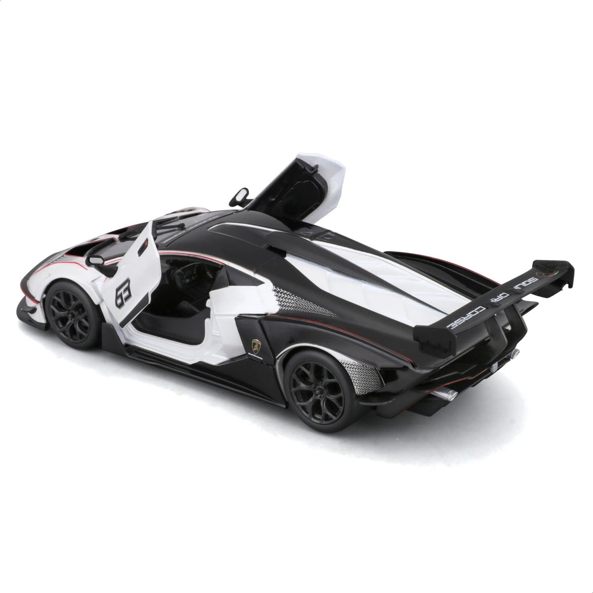 Bburago 1:24 Lamborghini Essenza SCV12 #63 Diecast Model – White & Black