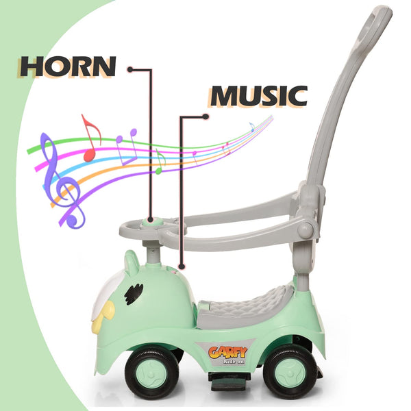 Dash Gaffy 3 in 1 Ride On with Removable Parental Handle - Musical Push Car with Utility Storage Toy Box - 1 to 3 Years